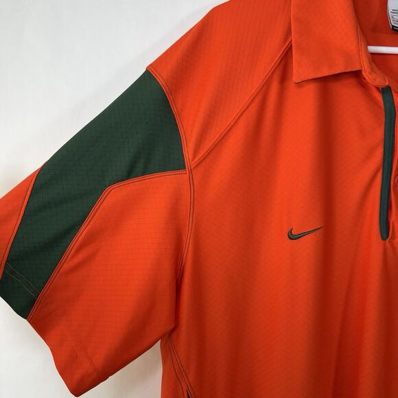Miami Hurricanes Nike Team Polo Shirt Mens Size XL Orange Dri-Fit Short Sleeve - Picture 10 of 16